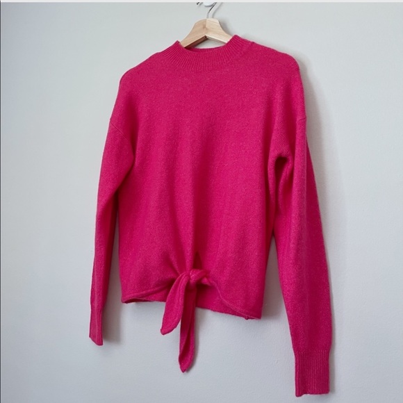 LOFT Wool Blend Mock Neck Waist Tie Sweater - Picture 2 of 13